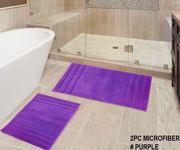 2-PCS BATH SET MICROFIBER SOLID