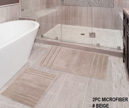 2-PCS BATH SET MICROFIBER SOLID
