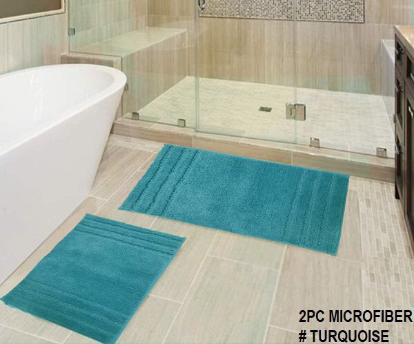 2-PCS BATH SET MICROFIBER SOLID