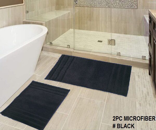 2-PCS BATH SET MICROFIBER SOLID