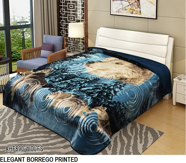 ELEGANT BORREGO PRINTED EMBOSSED BLANKET