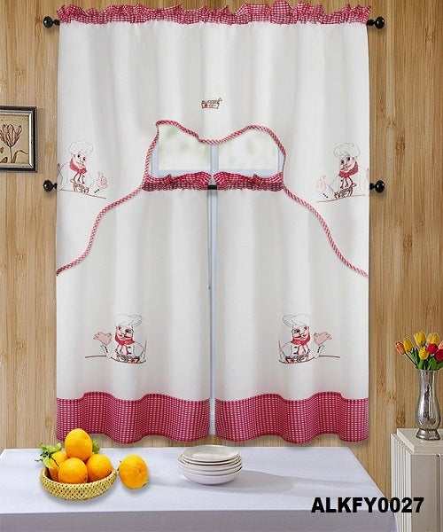 ALKFY0027 KITCHEN CURTAIN 3PCS SET