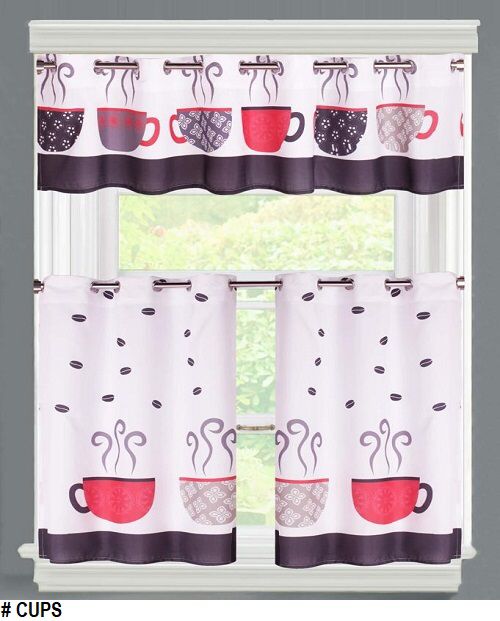 CUPPS KITCHEN CURTAIN 3PCS SET