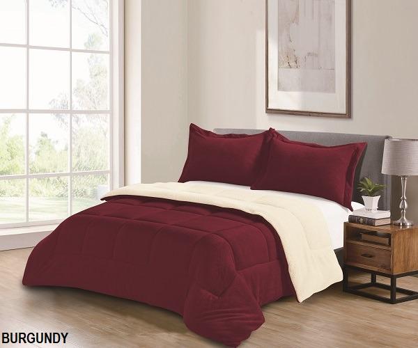 DIAMOND BORREGO 3PCS SOLID BLANKET