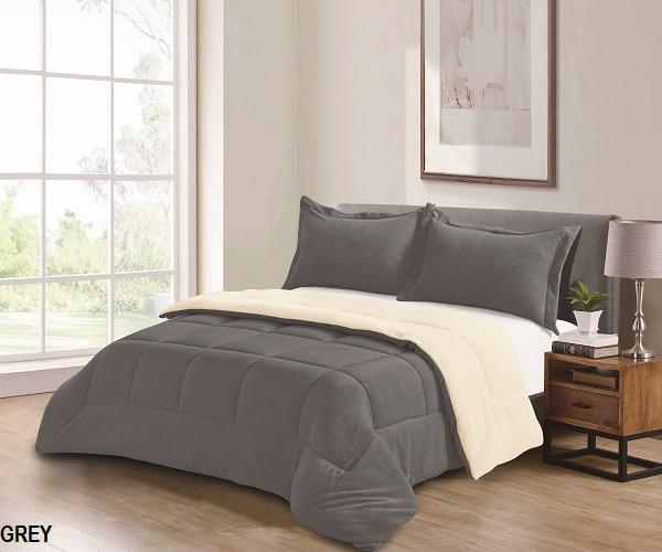 DIAMOND BORREGO 3PCS SOLID BLANKET