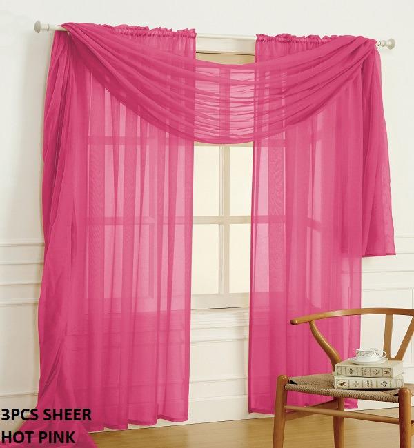 SHEER CURTAIN 3 PCS SET (WITH SCARF)