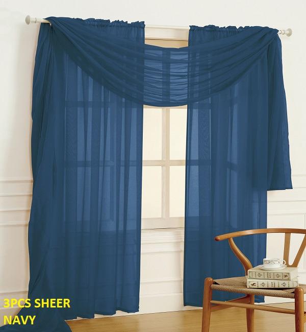 SHEER CURTAIN 3 PCS SET (WITH SCARF)