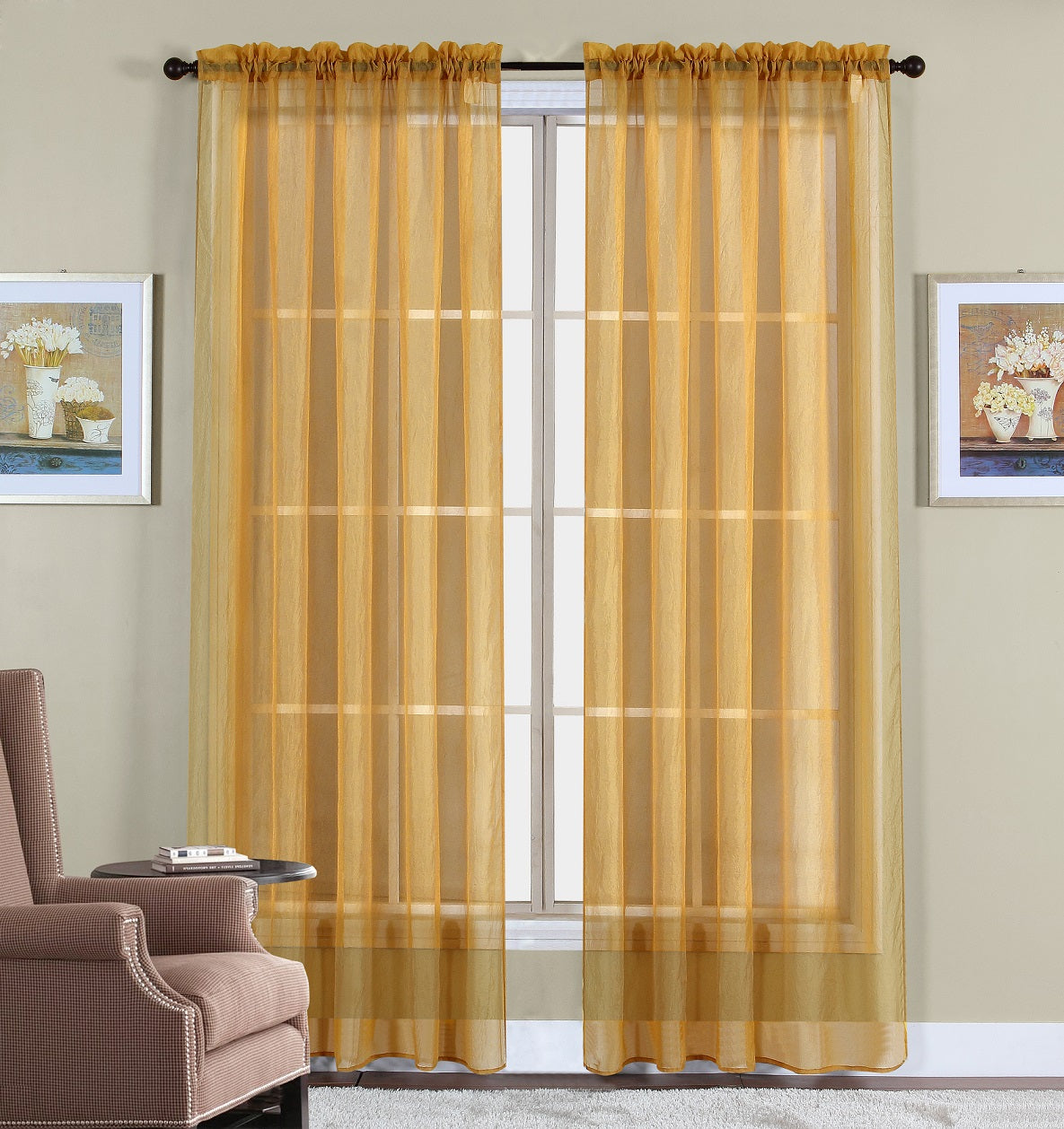 SHEER CURTAIN 2 PANEL SET