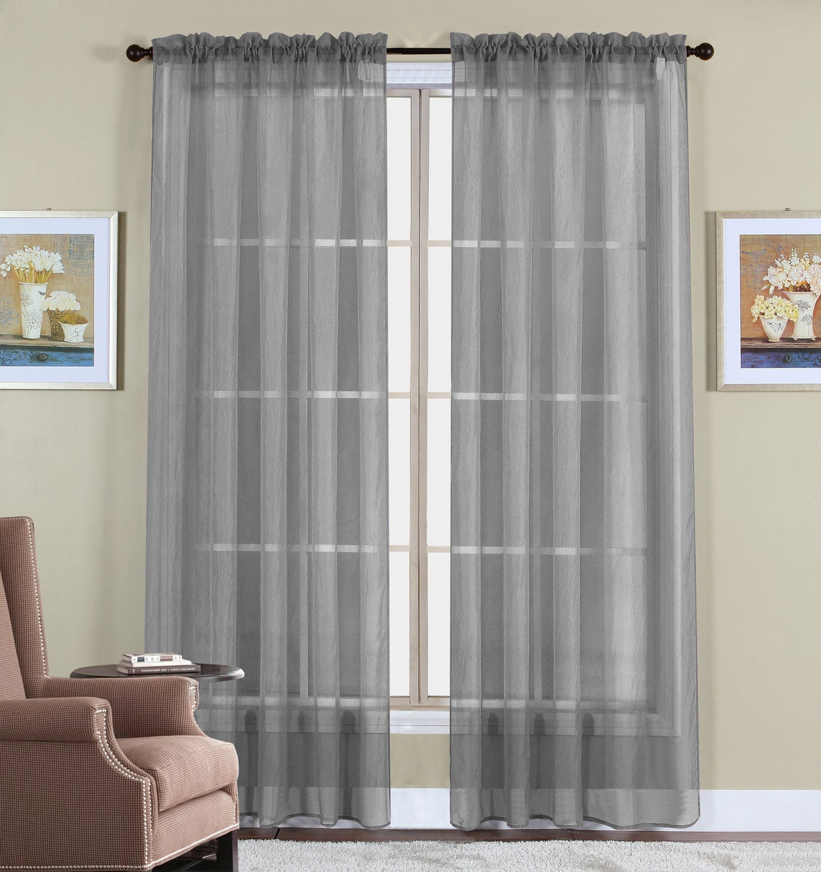 SHEER CURTAIN 2 PANEL SET