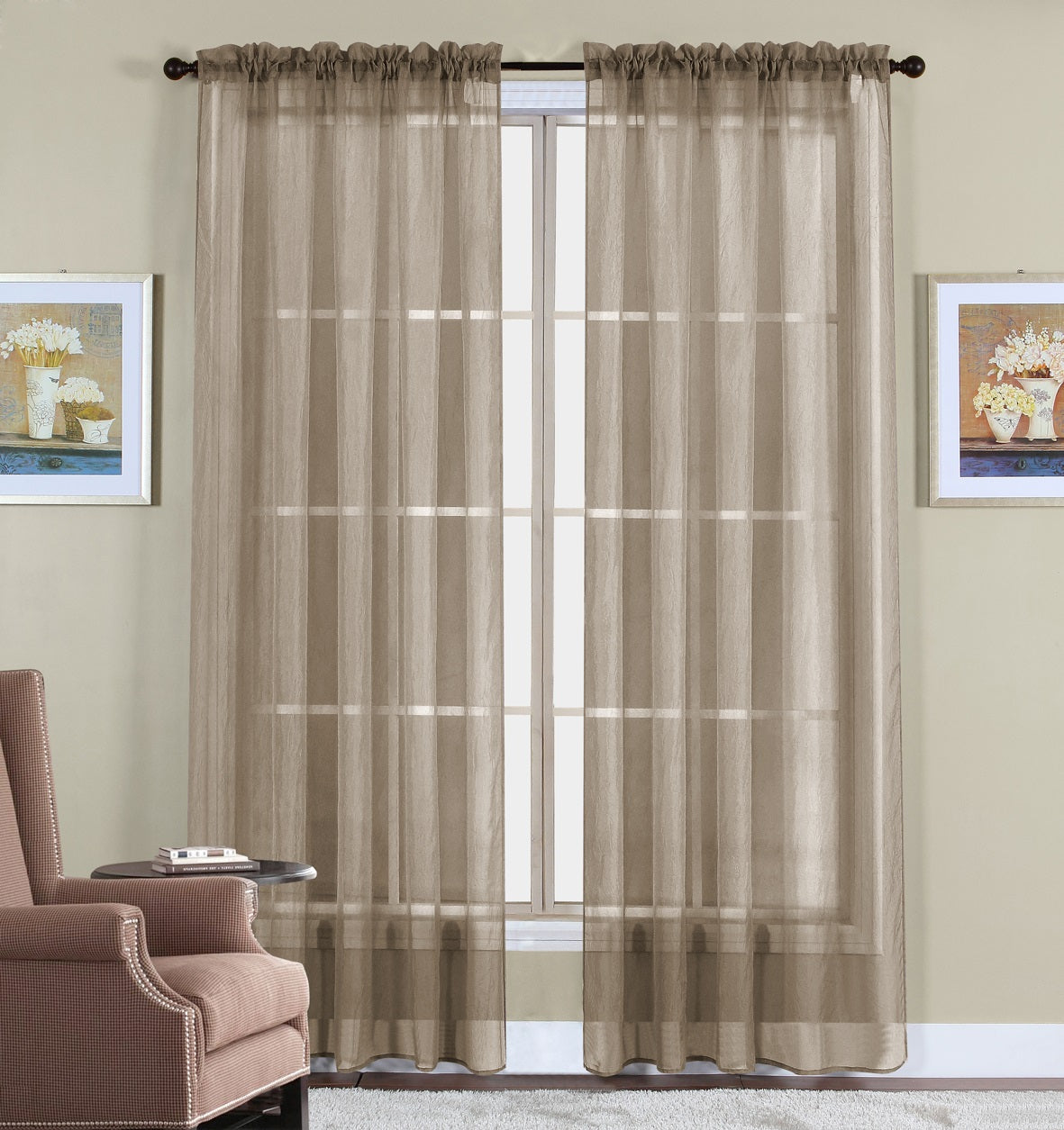 SHEER CURTAIN 2 PANEL SET