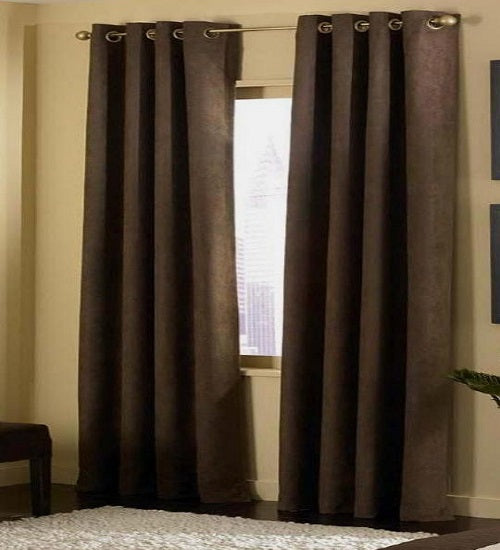 SUEDE CURTAIN 2 PANEL SET (WITH GROMMETS)