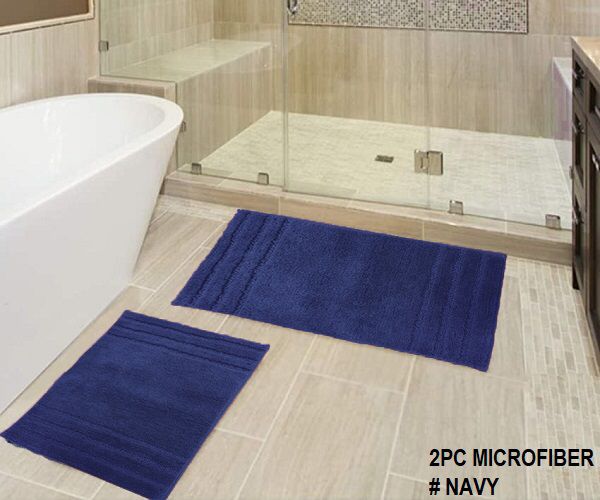 2-PCS BATH SET MICROFIBER SOLID