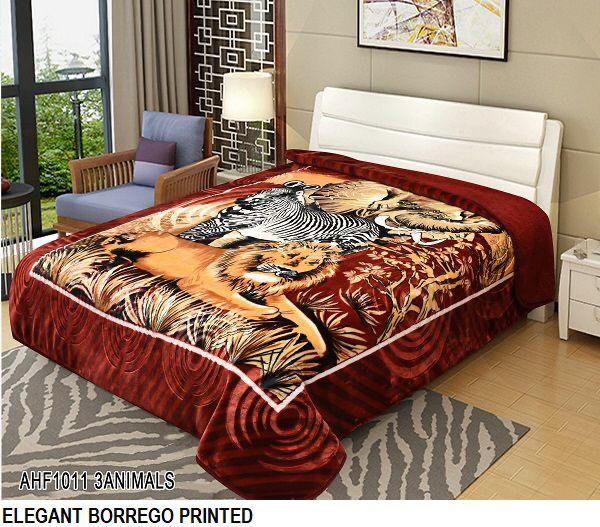 ELEGANT BORREGO PRINTED EMBOSSED BLANKET