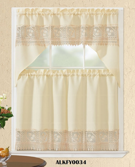 ALKFY0034 KITCHEN CURTAIN 3PCS SET