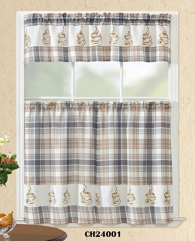 CH24001 KITCHEN CURTAIN 3PCS SET