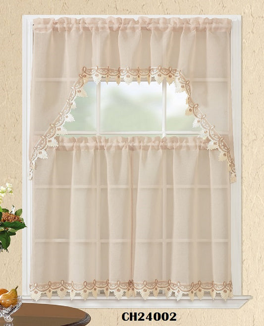 CH24002 KITCHEN CURTAIN 3PCS SET