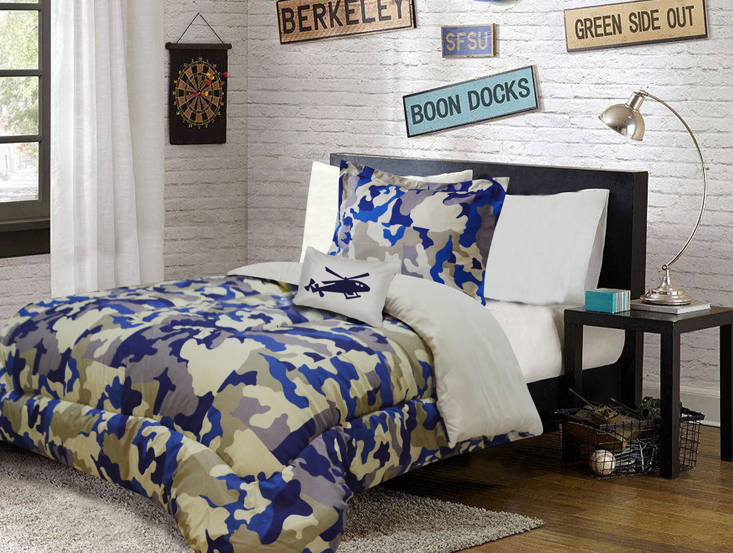 Military Blue Bedding Set - Twin Comfort