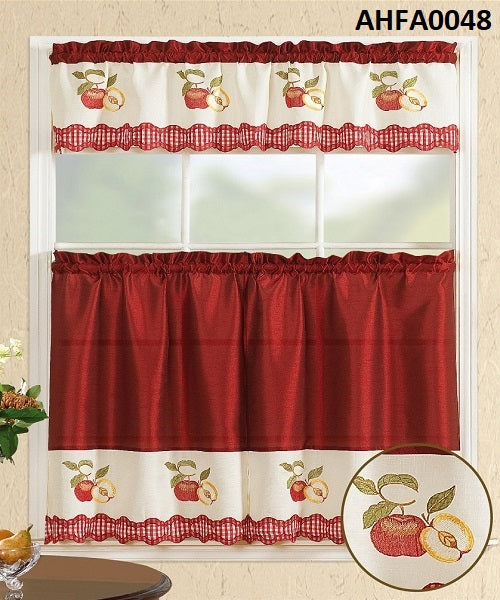 AHFA0048 KITCHEN CURTAIN 3PC SET