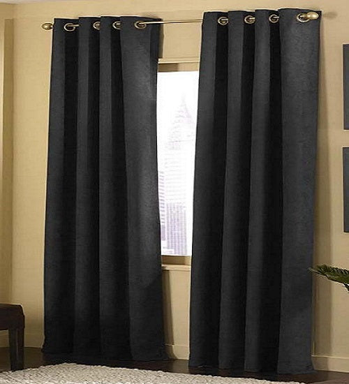 SUEDE CURTAIN 2 PANEL SET (WITH GROMMET)