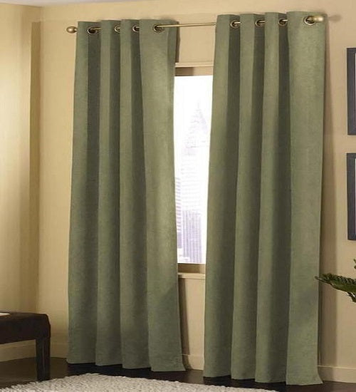 SUEDE CURTAIN 2 PANEL SET (WITH GROMMET)